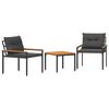 vidaXL Utem&ouml;belset 3 pcs M&ouml;rkgr&aring; konstrotting