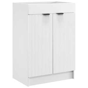 vidaXL Badrumssk&aring;p under handfat Vit 56 x 37,5 x 81 cm Konstruerat tr&auml;