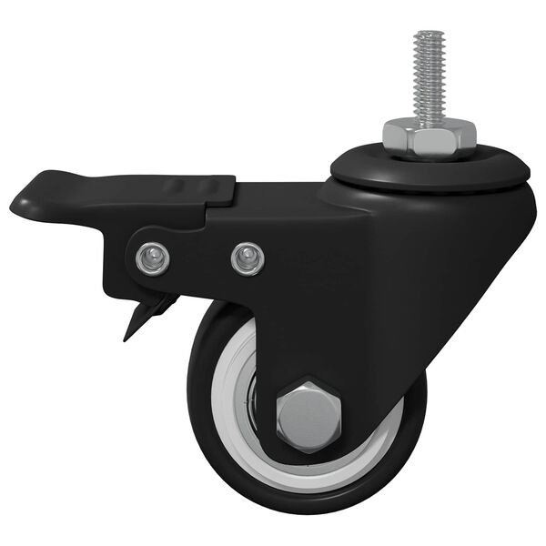 vidaXL Hjul 2 pcs Svart M6 x 37 mm J&auml;rn och nylon