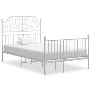 vidaXL S&auml;ngram utan madrass vit metall 120x200 cm