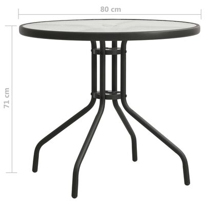 vidaXL Cafébord antracit Ø80x71 cm stål