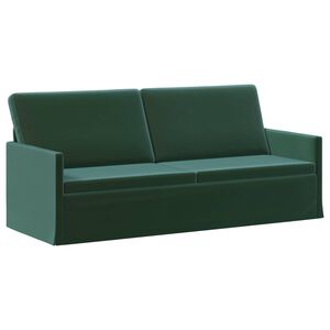 vidaXL 3-sitssoffa M&ouml;rkgr&ouml;n 190 x 81 x 82 cm Sammet (V)