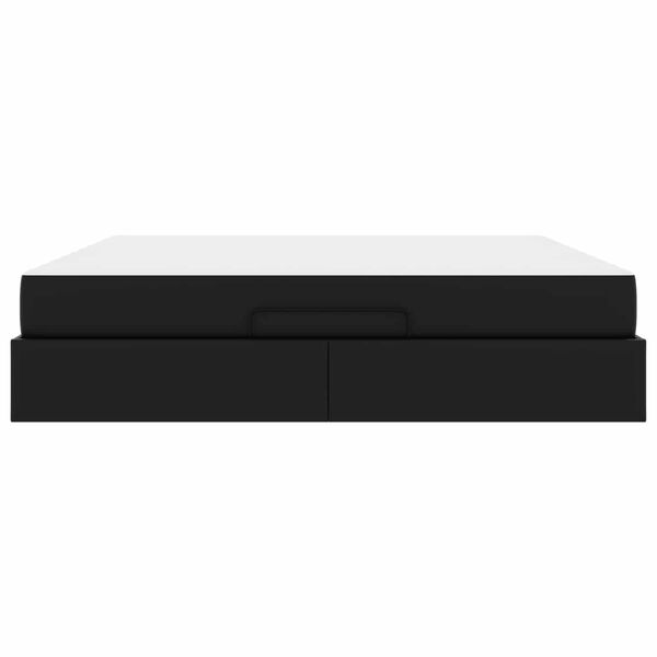 vidaXL S&auml;ngram med madrass med madrass 2 pcs Svart PVC