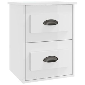 vidaXL V&auml;ggmonterat s&auml;ngbord vit h&ouml;gglans 41,5x36x53cm