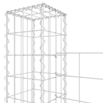 vidaXL U-formad gabionkorg med 8 stolpar järn 860x20x200 cm