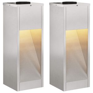 vidaXL Solcell LED-v&auml;gbelysning 2 st Varmvit 18 x 18 x 50 cm