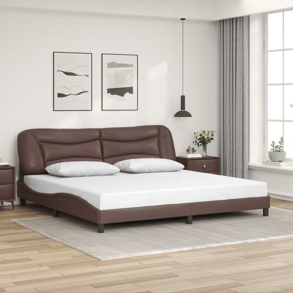 vidaXL Bed Frame without Mattress "Hvar" Brown 200x200 cm Faux Leather