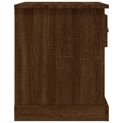 vidaXL Sängbord brun ek 39x39x47,5 cm konstruerat trä