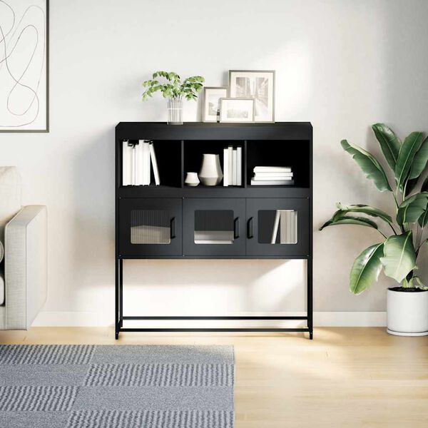 vidaXL Sidoskåp antracit 100,5x39x107 cm kallvalsat stål