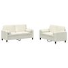 vidaXL Soffgrupp med kuddar 2 delar gr&auml;ddvit sammet