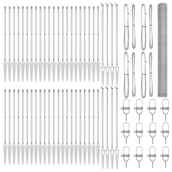 vidaXL St&auml;ngselstolpe Silver 100 x 1,6 m (25 mm mesh) St&aring;l