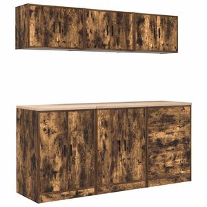 vidaXL Garageskåp 6 delar rökt ek konstruerat trä