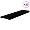 vidaXL Trappstegsmattor 20 pcs brunsvart 100x25x2 cm massiv ek
