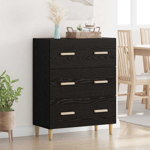 vidaXL Sideboard Svart Ek 69,5 x 34 x 90 cm Konstruerat tr&auml;