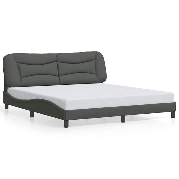 vidaXL Bed Frame without Mattress "Hvar" Dark Grey 180x200 cm Fabric