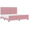 vidaXL B&auml;ddfj&auml;der med huvudgavel Rosa 200 x 200 cm Sammet