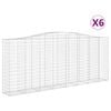 vidaXL Gabion b&aring;gformad 6 st 400x50x160/180 cm galvaniserat j&auml;rn