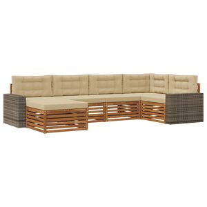 vidaXL Utomhussoffset 6 st Naturlig och Beige