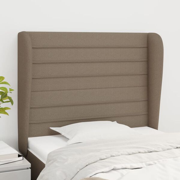 vidaXL S&auml;nggavel med kanter taupe 93x23x118/128 cm tyg