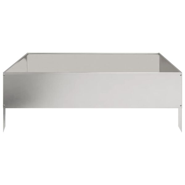 vidaXL Rabattkant upph&ouml;jd 100x100x33,5 cm rostfritt st&aring;l