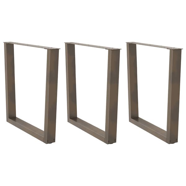 vidaXL Matbordsben V-formade 3 st naturst&aring;l 80x(72-73,3) cm st&aring;l