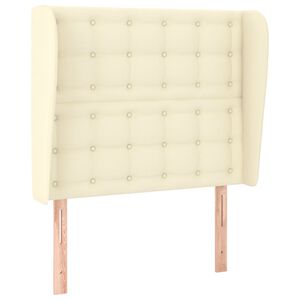 vidaXL S&auml;nggavel med kanter gr&auml;ddvit 93x23x118/128 cm konstl&auml;der