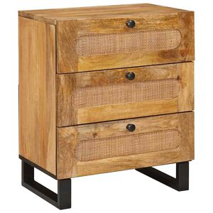 vidaXL Nattduksbord Naturf&auml;rg 50 x 33 x 62 cm Massivt mangotr&auml;