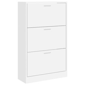 vidaXL Skosk&aring;p vit 63x24x103 cm konstruerat tr&auml;