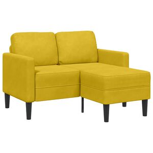 vidaXL 2-sitssoffa med sch&auml;slong L-formad gul 125 cm sammet