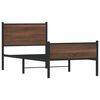 vidaXL Sängram utan madrass metall brun ek 75x190 cm