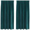 vidaXL M&ouml;rkl&auml;ggningsgardiner 2 pcs M&ouml;rkgr&ouml;n 140 x 175 cm Sammet