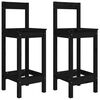 vidaXL Barstolar 2 st Svart 40x41,5x112 cm massiv furu