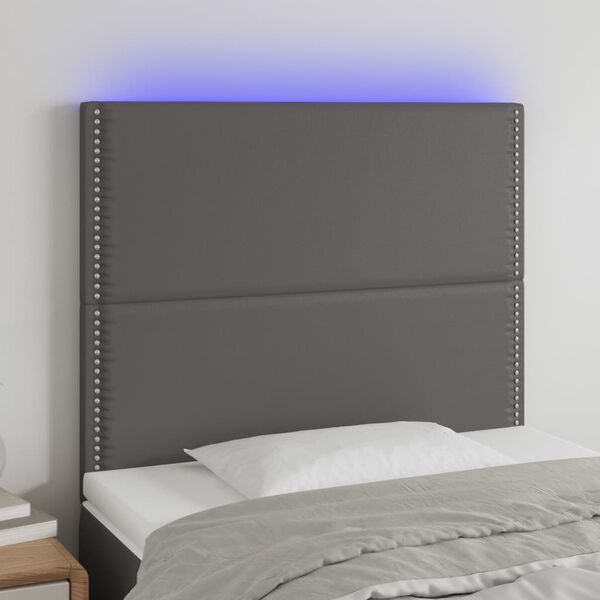 vidaXL S&auml;nggavel LED gr&aring; 100x5x118/128 cm konstl&auml;der