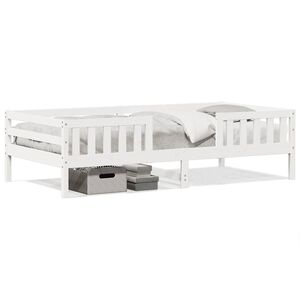 vidaXL S&auml;ngram utan madrass vit 90x200 cm massiv furu