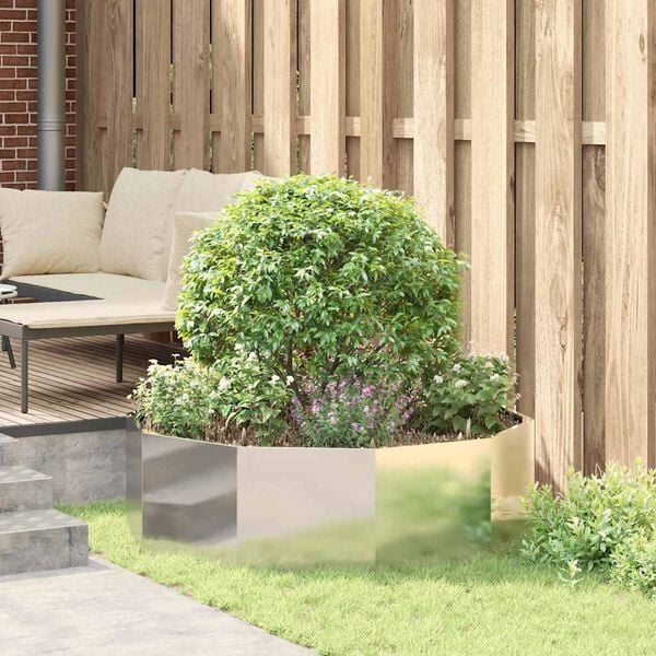 vidaXL Planteringsk&auml;rl Silver 120 x 120 x 35 cm Rostfritt st&aring;l