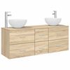 vidaXL Badrumssk&aring;psset 3 st Sonoma-ek 129 x 41 x 80 cm Konstruerat tr&auml;