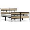 vidaXL S&auml;ngram utan madrass metall sonoma-ek 135x190 cm