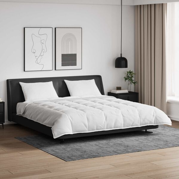 vidaXL T&auml;ckeset med kudde 3 pcs Vit Dunfj&auml;der