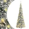 vidaXL Plastgran pop-up med sn&ouml; 200 LED 210 cm