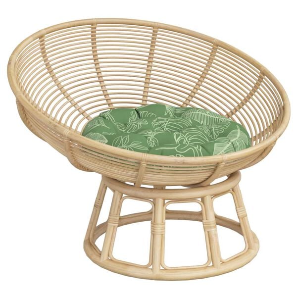 vidaXL Rund dyna bladm&ouml;nster &Oslash; 60 x11 cm oxfordtyg