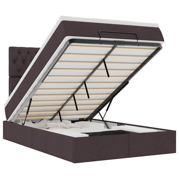 vidaXL Ottoman s&auml;ngram med madrass m&ouml;rkbrun 120x190 cm tyg