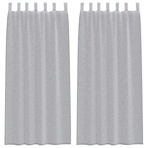 vidaXL Voile Gardin 2 st M&ouml;rkgr&aring; 225 x 140 cm Polyester