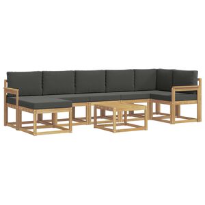 vidaXL Utomhussoffset med kudde 8 pcs Vit och antracit Polyester