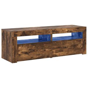 vidaXL Tv-b&auml;nk med LED-belysning r&ouml;kf&auml;rgad ek 120x35x40 cm