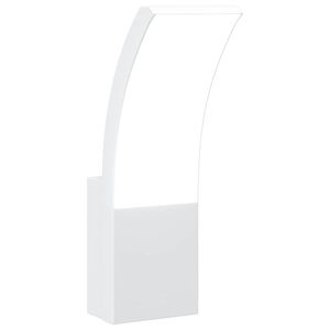 vidaXL Utomhusv&auml;gglampa LED vit gjuten aluminium