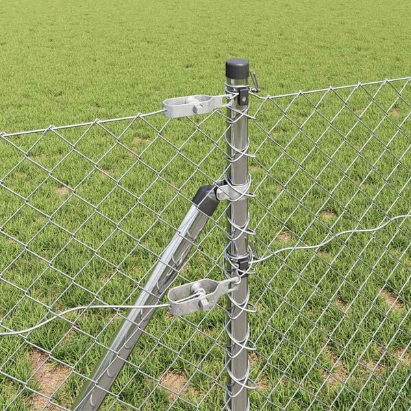 vidaXL Stängselstolpe Silver 10 x 0,4 m (40 x 40 mm mask) Stål