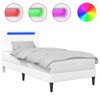 vidaXL S&auml;ngram med LED-ljusslingor Vit 80 x 200 cm Konstl&auml;der