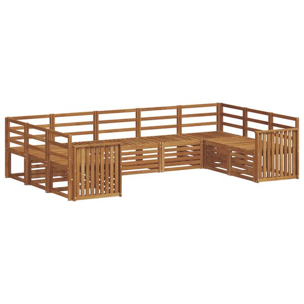 vidaXL Soffgrupper 9 pcs Naturf&auml;rg Massivt Akaciatr&auml;