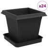 vidaXL V&auml;xtkrukor 24 st Svart Plast