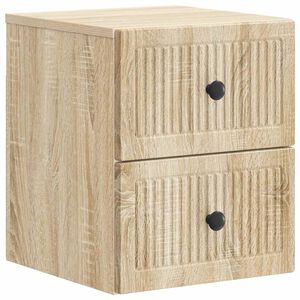 vidaXL V&auml;ggmonterat S&auml;ngbord med l&aring;da Sonoma-ek 33 x 34,5 x 40 cm